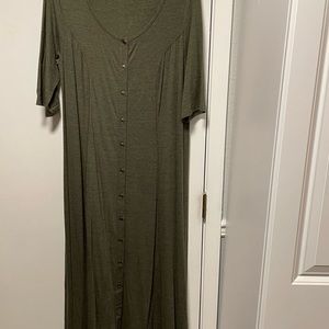 Roaman’s Womens Olive Green Maxi Dress, Size 14/16